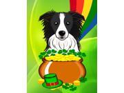 Border Collie St. Patrick s Day Flag Canvas House Size BB1985CHF