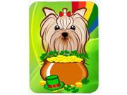 Yorkie Yorkishire Terrier St. Patrick s Day Glass Cutting Board Large BB1948LCB