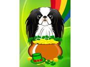 Japanese Chin St. Patrick s Day Flag Canvas House Size BB1974CHF