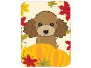 Chocolate Brown Poodle Thanksgiving Glass Cutting Board Large BB2062LCB