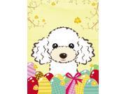 White Poodle Easter Egg Hunt Flag Garden Size BB1939GF