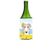 Borzoi Summer Beach Wine Bottle beverage Insulator Hugger BB2096LITERK