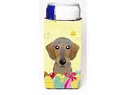 Wirehaired Dachshund Easter Egg Hunt Michelob Ultra beverage Insulator for slim cans BB1915MUK
