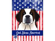 God Bless American Flag with Saint Bernard Flag Canvas House Size BB2176CHF
