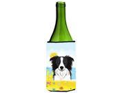 Border Collie Summer Beach Wine Bottle beverage Insulator Hugger BB2109LITERK