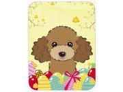 Chocolate Brown Poodle Easter Egg Hunt Glass Cutting Board Large BB1938LCB