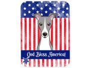 God Bless American Flag with Italian Greyhound Glass Cutting Board Large BB2166LCB