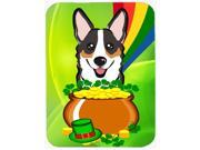 Tricolor Corgi St. Patrick s Day Glass Cutting Board Large BB1999LCB