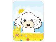 White Poodle Summer Beach Glass Cutting Board Large BB2125LCB