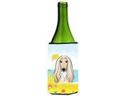 Afghan Hound Summer Beach Wine Bottle beverage Insulator Hugger BB2112LITERK