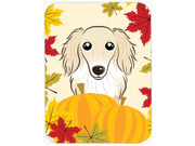 Longhair Creme Dachshund Thanksgiving Glass Cutting Board Large BB2018LCB