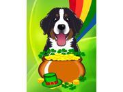 Bernese Mountain Dog St. Patrick s Day Flag Canvas House Size BB1981CHF