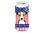 God Bless American Flag with Jack Russell Terrier Tall Boy beverage Insulator Hugger BB2191TBC