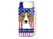 God Bless American Flag with Beagle Michelob Ultra beverage Insulator for slim cans BB2169MUK