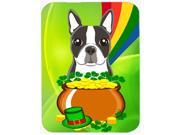 Boston Terrier St. Patrick s Day Glass Cutting Board Large BB1947LCB