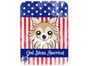 God Bless American Flag with Chihuahua Glass Cutting Board Large BB2181LCB