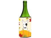 Bull Terrier Thanksgiving Wine Bottle beverage Insulator Hugger BB2015LITERK