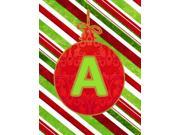 Christmas Oranment Holiday Letter A Monogram Initial Flag Garden Size CJ1039