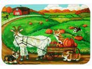 Corgi Pumpkin Ride with Goat Glass Cutting Board Large 7414LCB