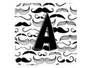 Set of 4 Letter A Moustache Initial Foam Coasters CJ2009 AFC