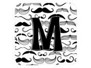 Set of 4 Letter M Moustache Initial Foam Coasters CJ2009 MFC