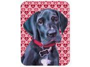 Black Great Dane Puppy Hearts Love and Valentine s Day Mouse Pad Hot Pad or Trivet LH9565MP