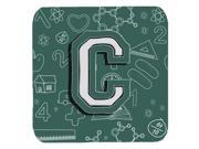 Set of 4 Letter C Back to School Initial Foam Coasters CJ2010 CFC