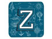 Set of 4 Letter Z Sea Doodles Initial Alphabet Foam Coasters CJ2014 ZFC