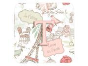 Set of 4 Letter T Love in Paris Pink Foam Coasters CJ2002 TFC