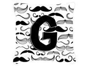 Letter G Moustache Initial Canvas Fabric Decorative Pillow CJ2009 GPW1818