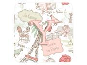 Set of 4 Letter Y Love in Paris Pink Foam Coasters CJ2002 YFC