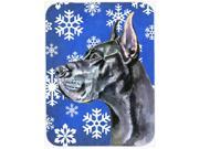 Black Great Dane Winter Snowflakes Holiday Mouse Pad Hot Pad or Trivet LH9585MP