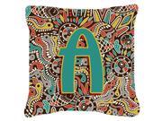 Letter A Retro Tribal Alphabet Initial Canvas Fabric Decorative Pillow CJ2013 APW1818