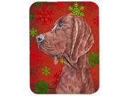 Redbone Coonhound Red Snowflakes Holiday Mouse Pad Hot Pad or Trivet SC9755MP