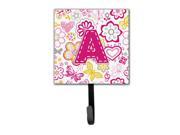 Letter A Flowers and Butterflies Pink Leash or Key Holder CJ2005 ASH4