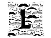 Letter L Moustache Initial Canvas Fabric Decorative Pillow CJ2009 LPW1818