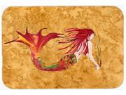 Ginger Red Headed Mermaid on Gold Mouse Pad Hot Pad or Trivet 8727MP