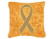 Peach Ribbon for Uterine Cancer Awareness Canvas Fabric Decorative Pillow AN1219PW1818