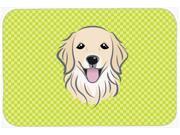 Checkerboard Lime Green Golden Retriever Mouse Pad Hot Pad or Trivet BB1267MP
