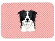 Checkerboard Pink Border Collie Mouse Pad Hot Pad or Trivet BB1241MP