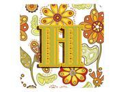 Set of 4 Letter H Floral Mustard and Green Foam Coasters CJ2003 HFC