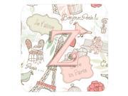 Set of 4 Letter Z Love in Paris Pink Foam Coasters CJ2002 ZFC