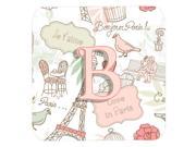 Set of 4 Letter B Love in Paris Pink Foam Coasters CJ2002 BFC