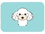Checkerboard Blue White Poodle Mouse Pad Hot Pad or Trivet BB1195MP