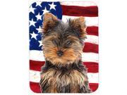 USA American Flag with Yorkie Puppy Yorkshire Terrier Mouse Pad Hot Pad or Trivet KJ1160MP