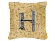 Letter H Musical Instrument Alphabet Canvas Fabric Decorative Pillow CJ2004 HPW1818