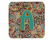 Set of 4 Letter A Retro Tribal Alphabet Initial Foam Coasters CJ2013 AFC