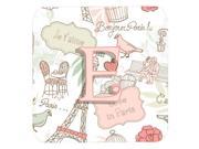 Set of 4 Letter E Love in Paris Pink Foam Coasters CJ2002 EFC