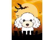 Halloween White Poodle Flag Canvas House Size BB1815CHF