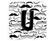 Set of 4 Letter U Moustache Initial Foam Coasters CJ2009 UFC
